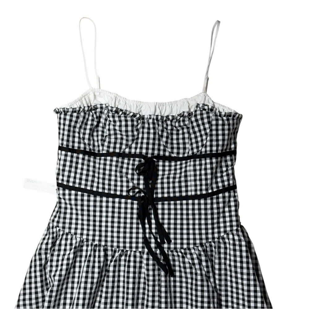 For Love & Lemons Black Gingham Georgia Midi Dress Womens XL - Picture 3 of 8